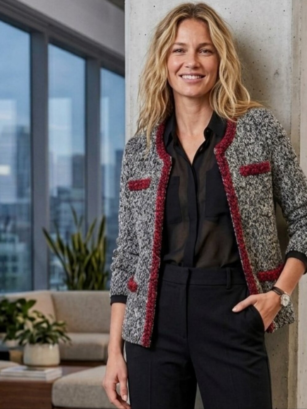 Classic Marled Knit Jacket